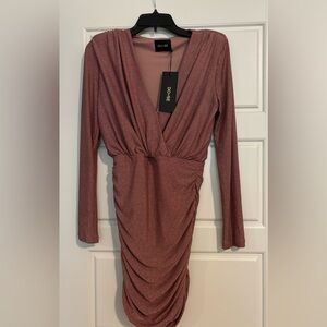 Do+Be long sleeve/ruched cocktail dress